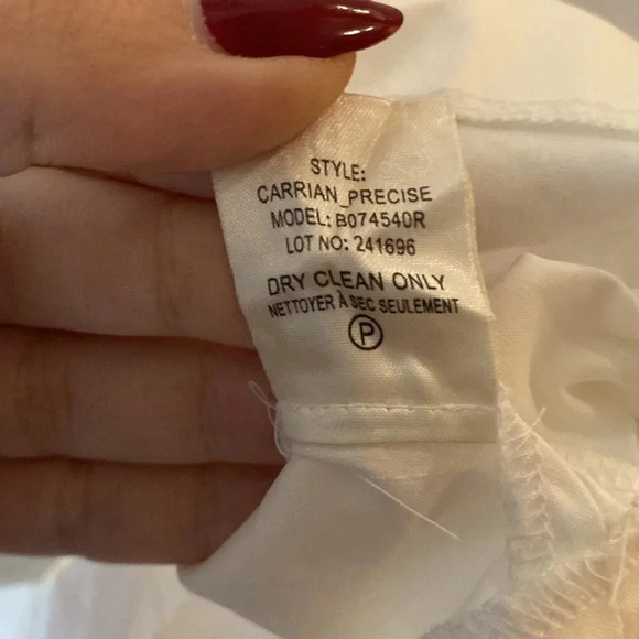 Theory Carrian Precise Peplum Stretch Cotton Pleated White Blouse Size S - Picture 8 of 13